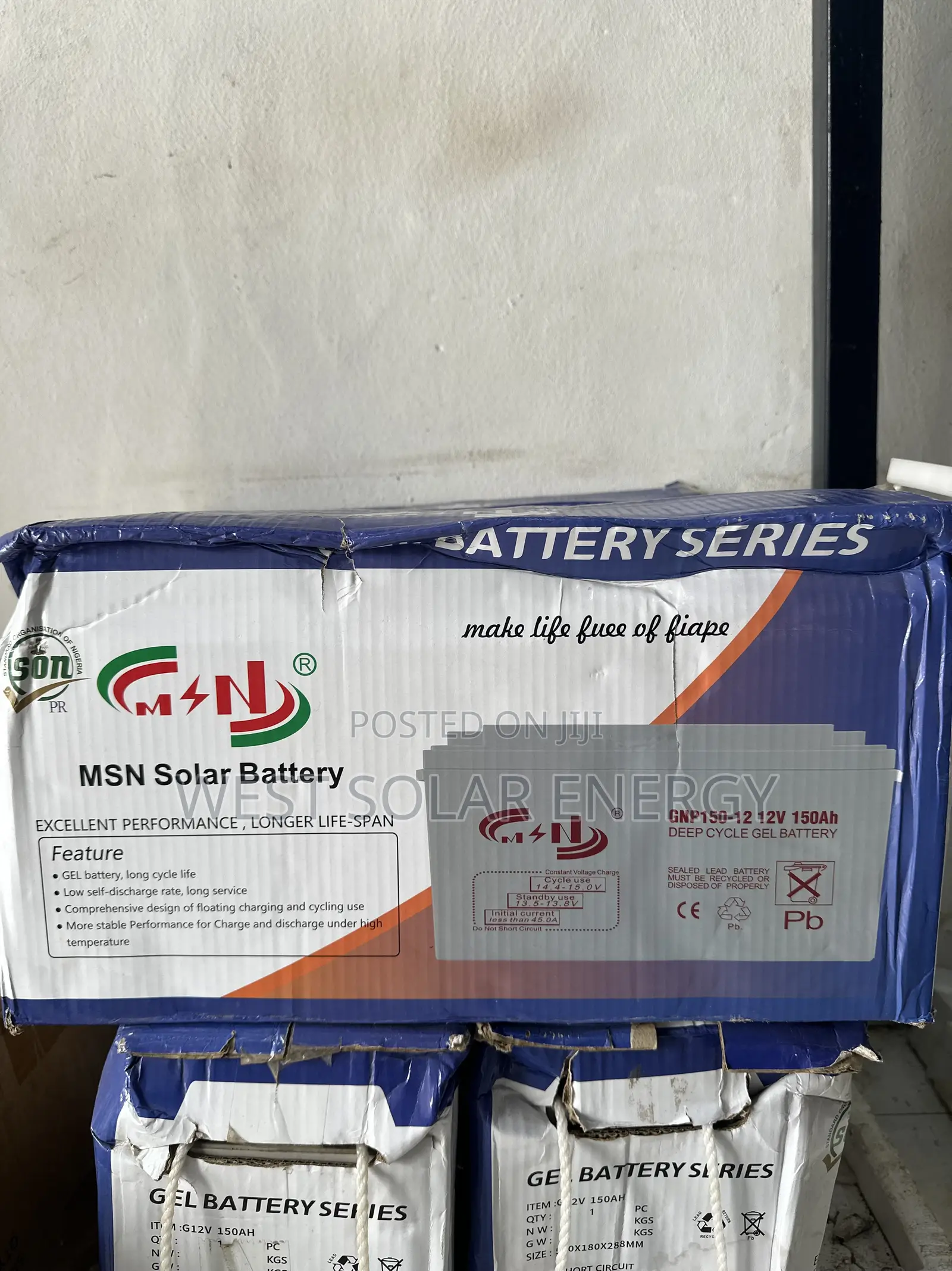 150Ah 12V MNS Solar Dry Cell Battery
