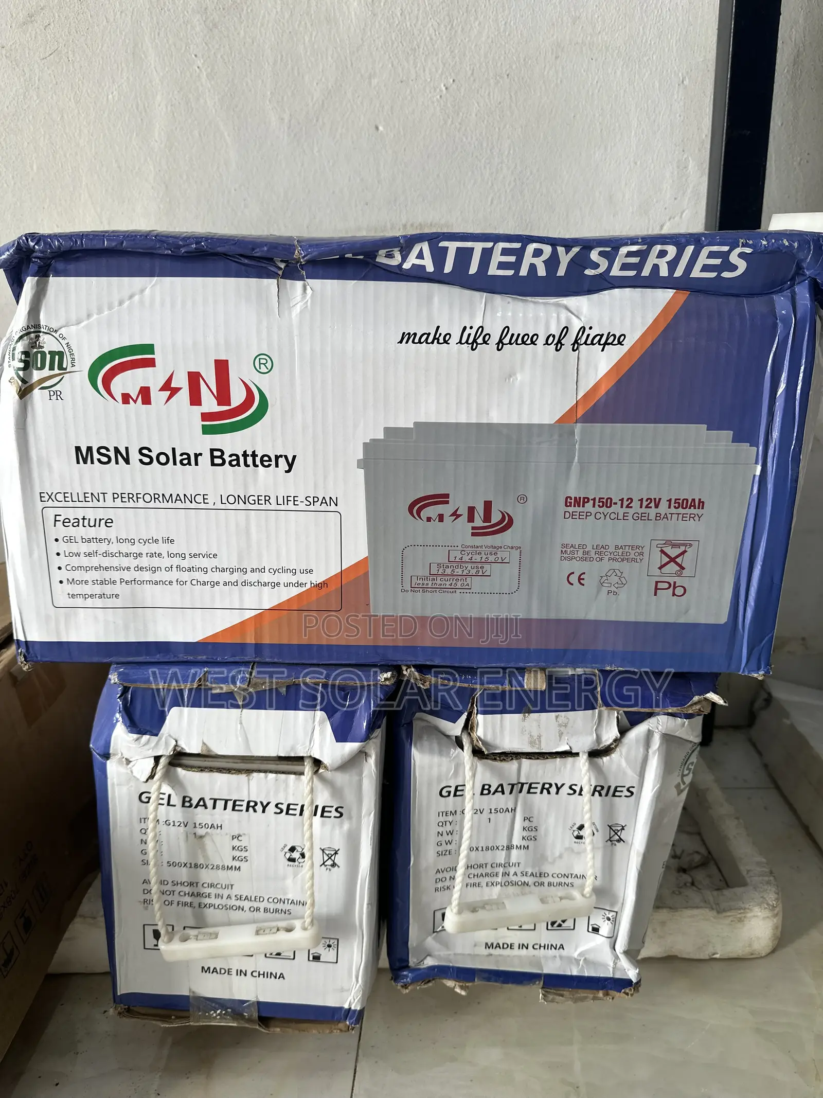 150Ah 12V MNS Solar Dry Cell Battery