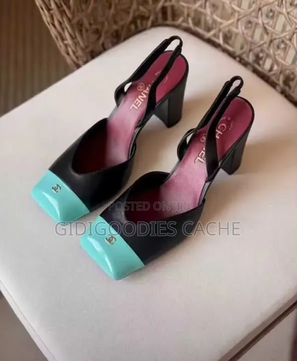 Women's Luxe Cap-Toe Slingback Block Heels Size 38-42