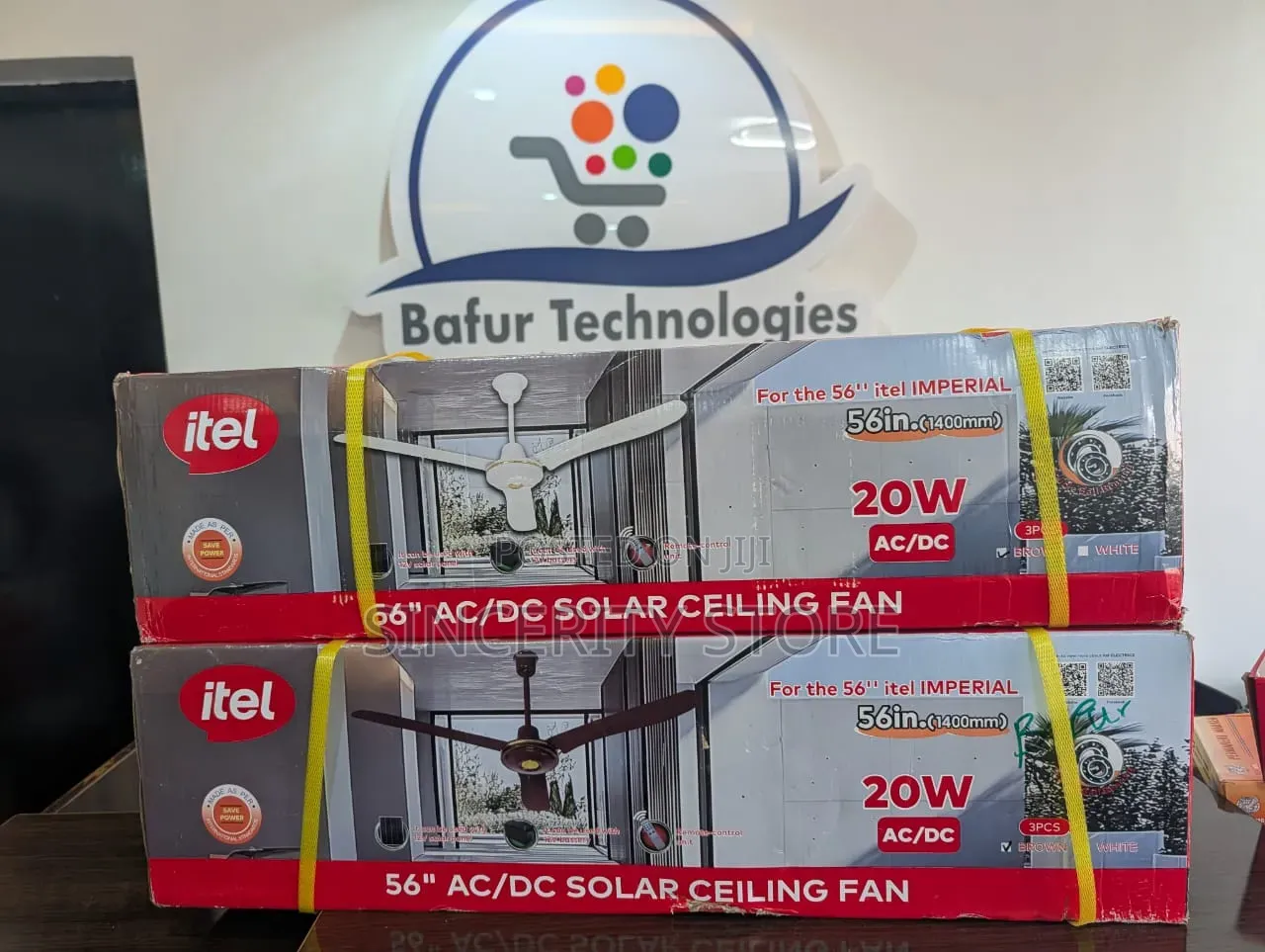 Itel 56" AC/DC Solar Ceiling Fan