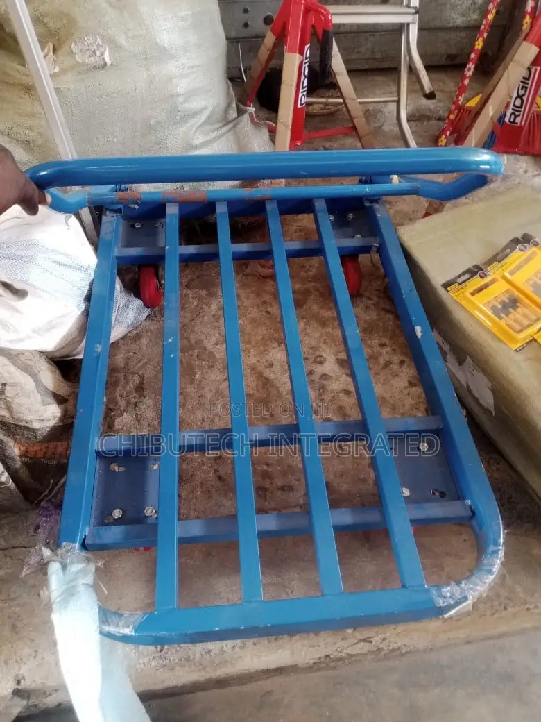 Blue Heavy-Duty Metal Platform Trolley / Hand Truck