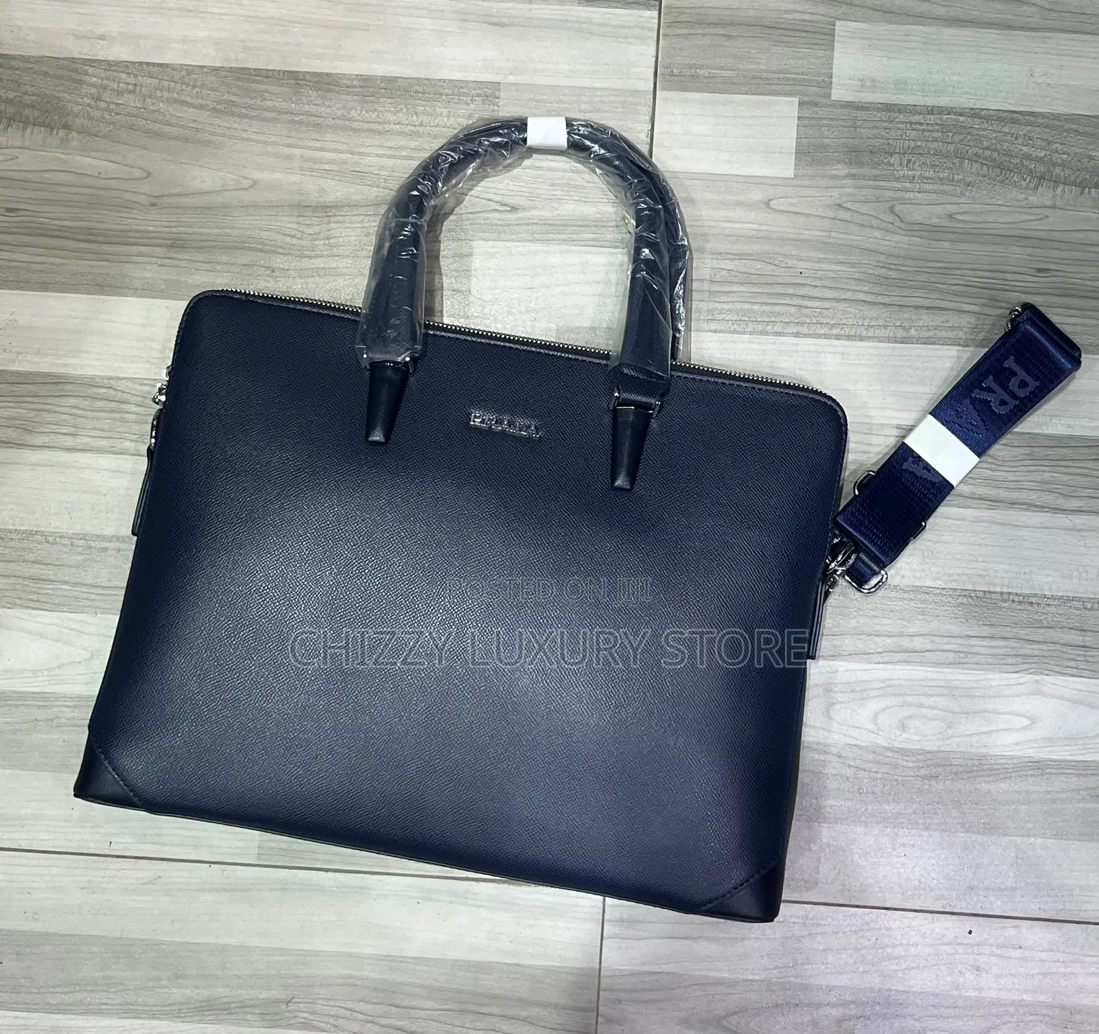 Prada Quality Luxury Men Genuine Leather Laptop Bag