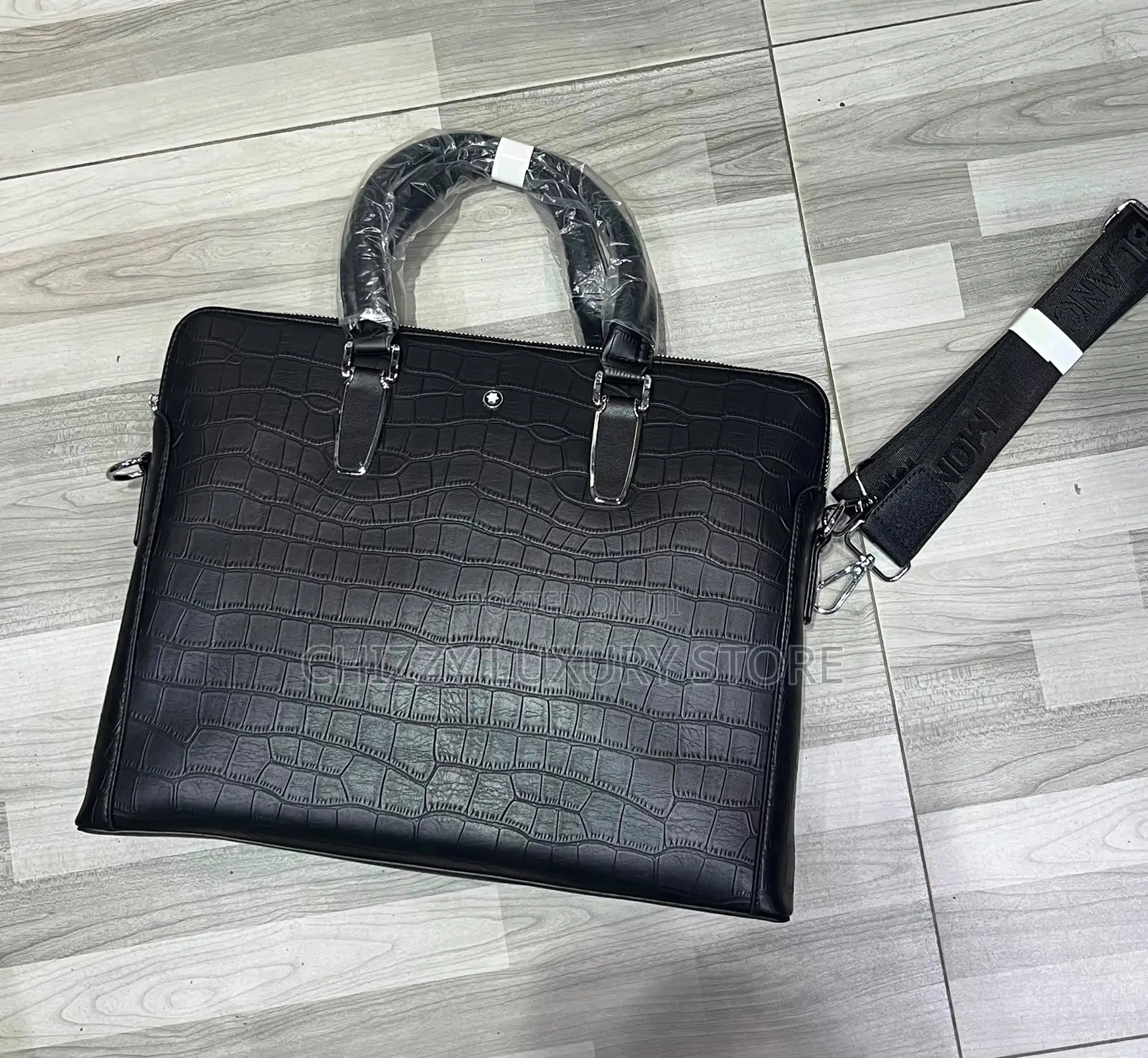 Prada Quality Luxury Men Genuine Leather Laptop Bag
