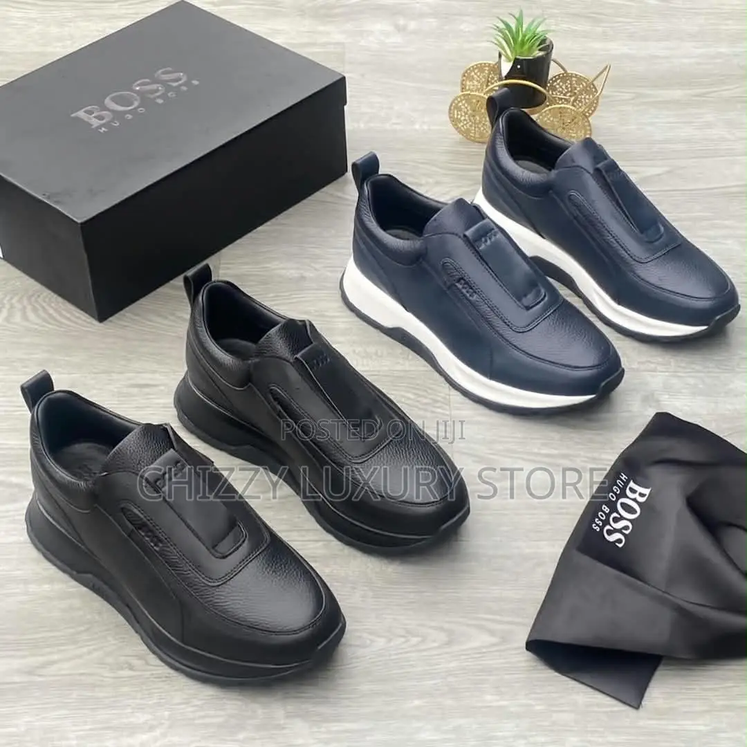 Hugo Boss Quality Luxury Men Genuine Leather Sneakers