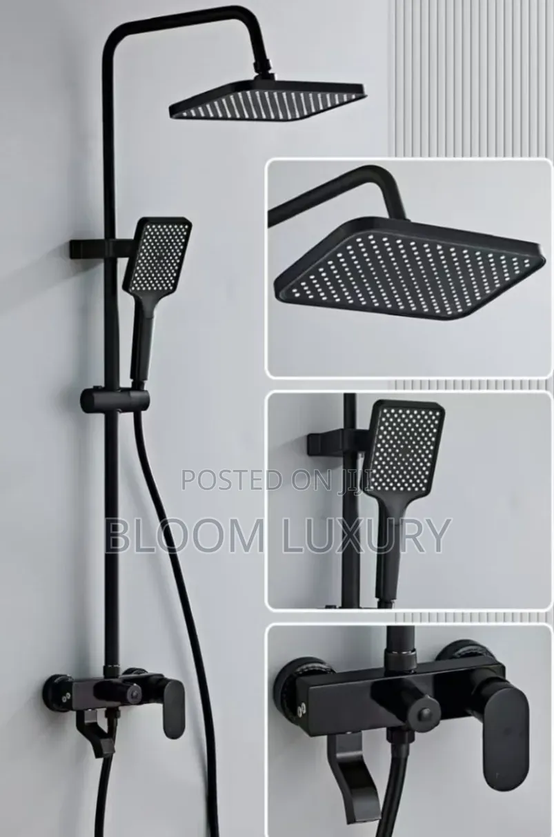 Gold/Black Standing Surface Shower