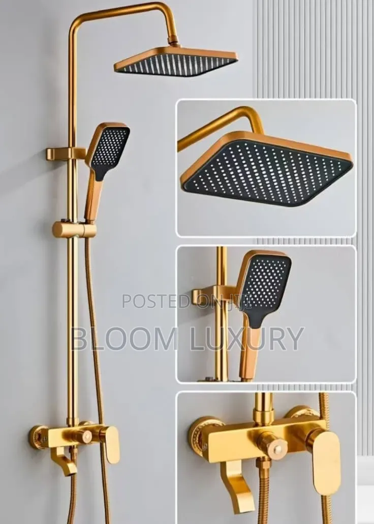 Gold/Black Standing Surface Shower
