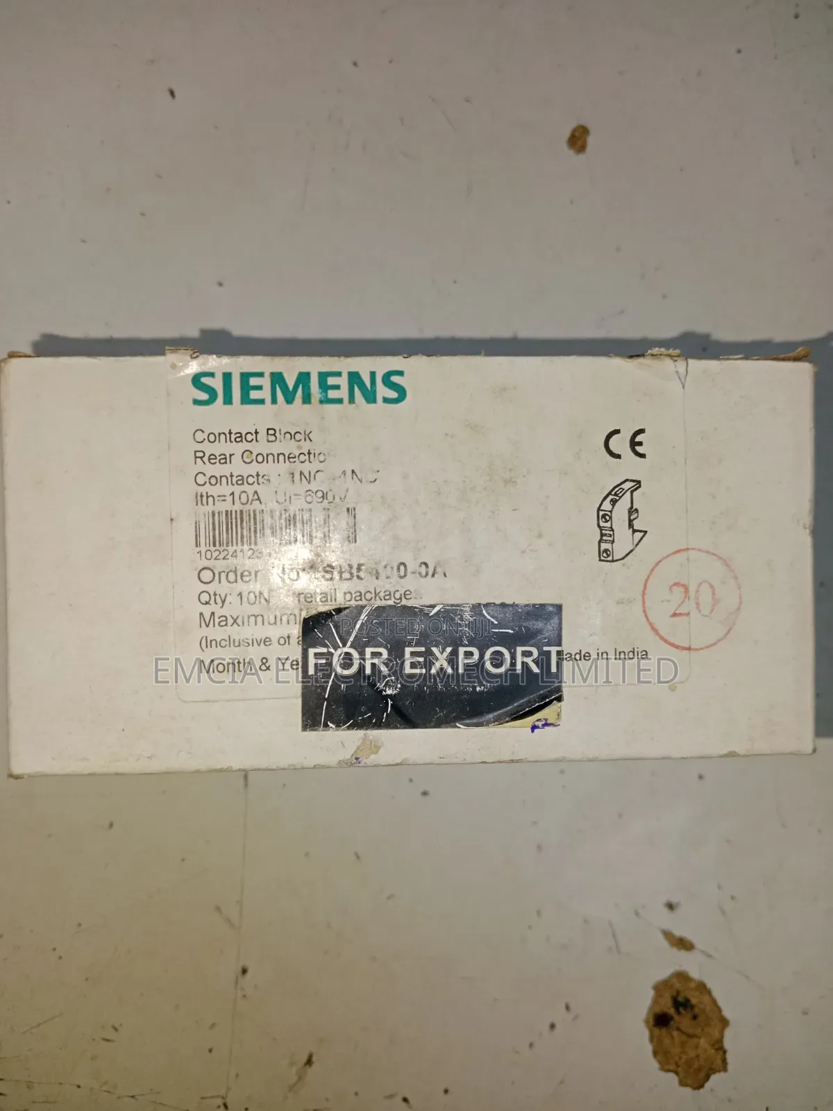 Siemens 3sb5400-0a Contact Block
