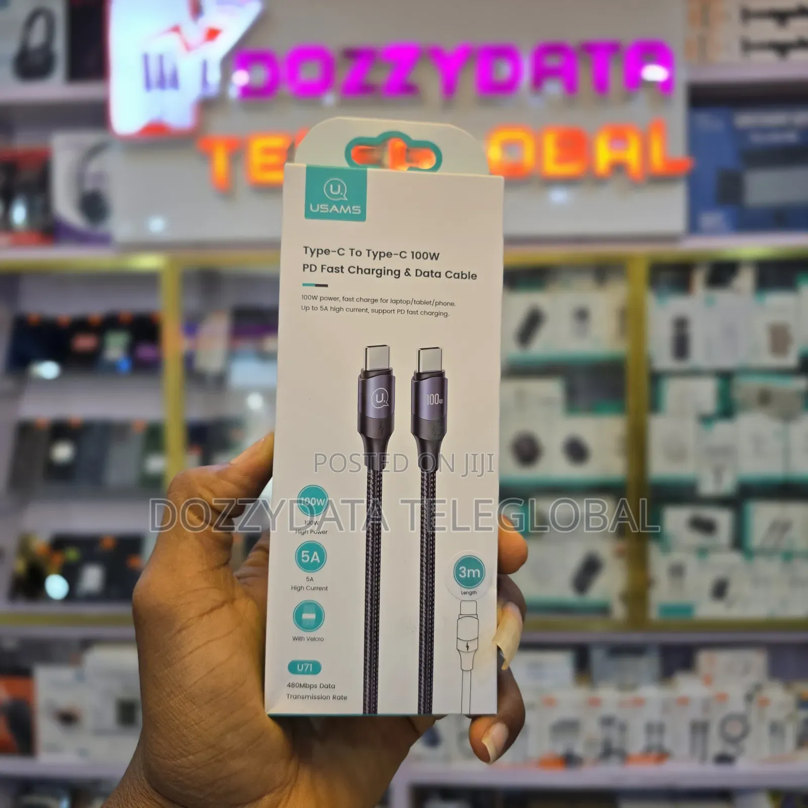 Usams U71 Type-C to Type-C 100W PD Fast Charging & Data Cable (3m)