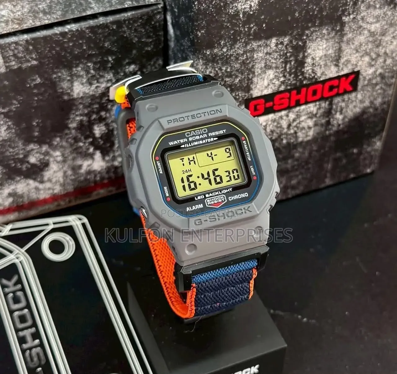 Casio Gshock Water 20 Bar Resist. Fidlock Patented Magnetic Hook
