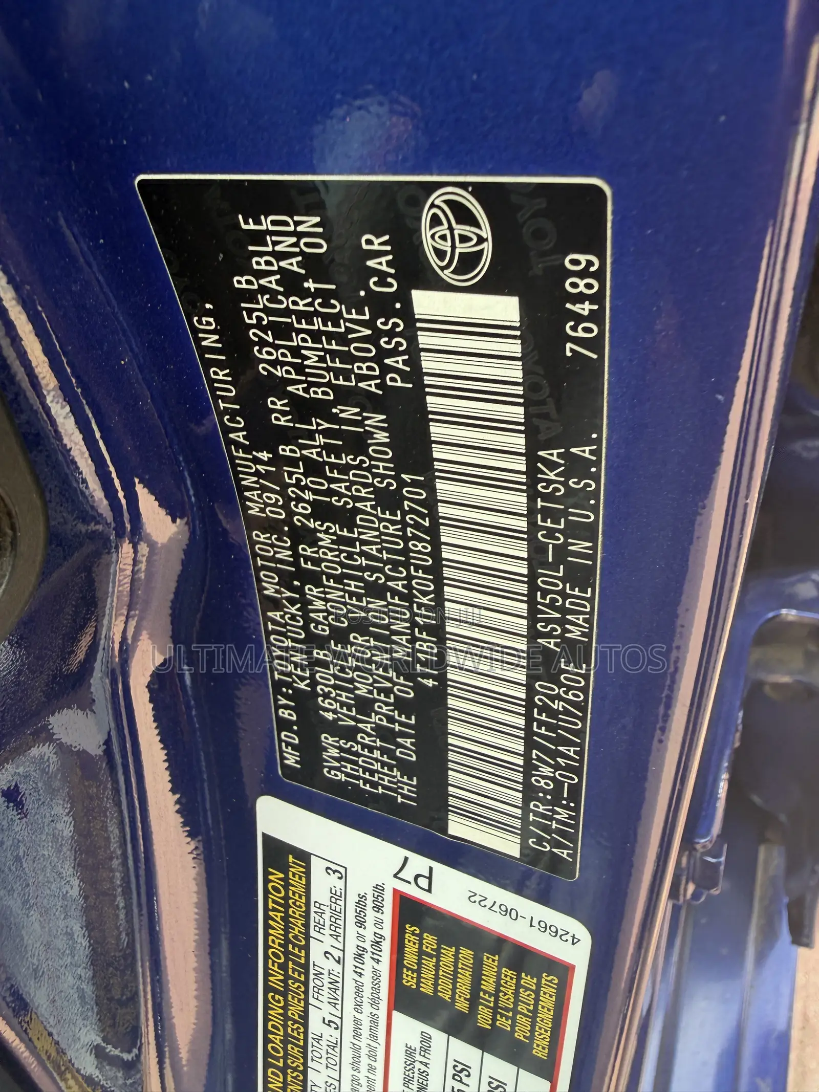 Toyota Camry 2016 Blue