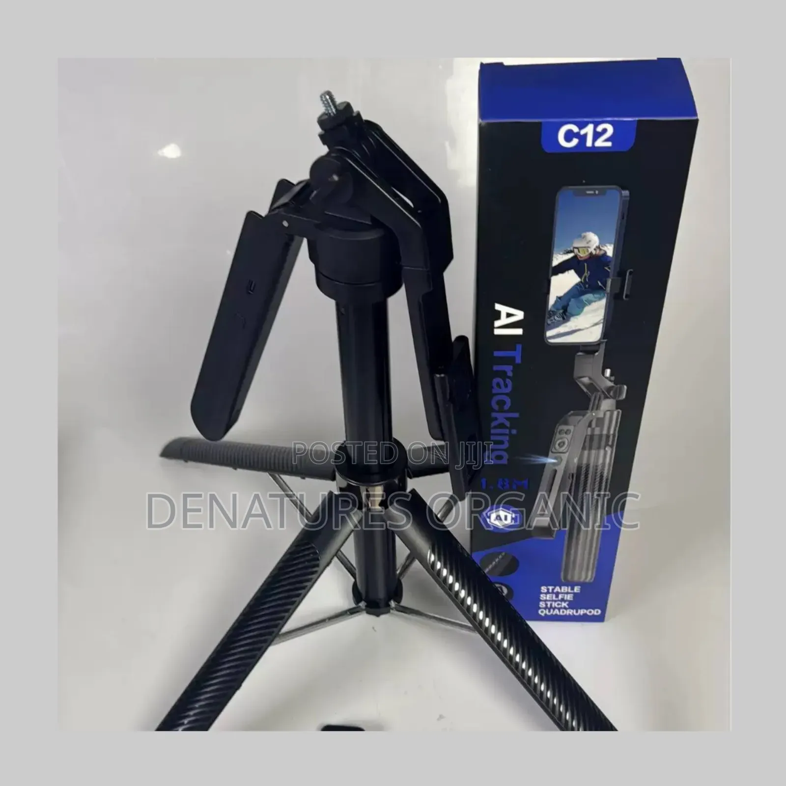 C12 AI Smart Face Tracking Tripod – Wireless Quadrupod With Remote