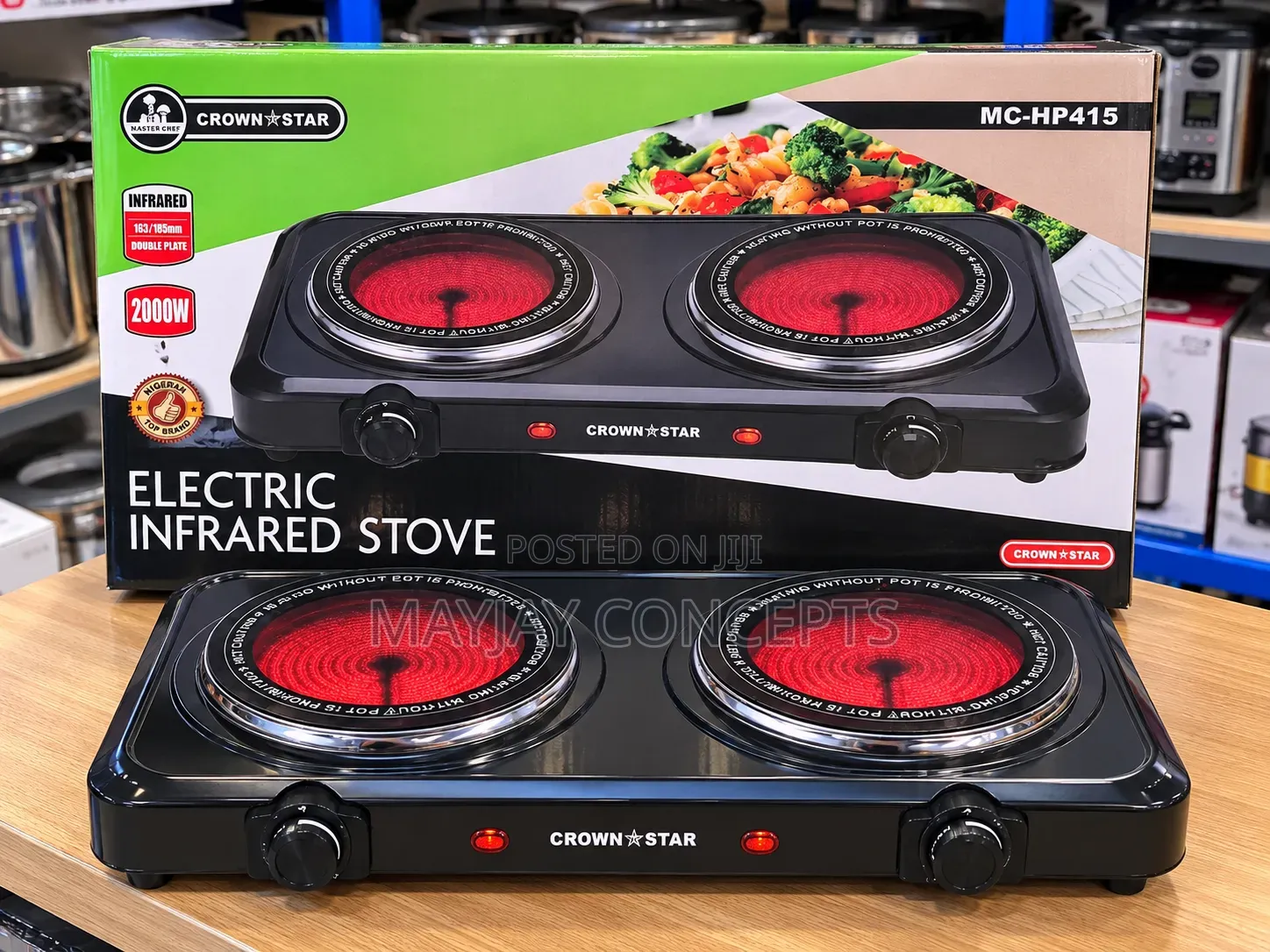 Masterchef 2000W Double Infrared Electric Stove for Home–MC-Hp415