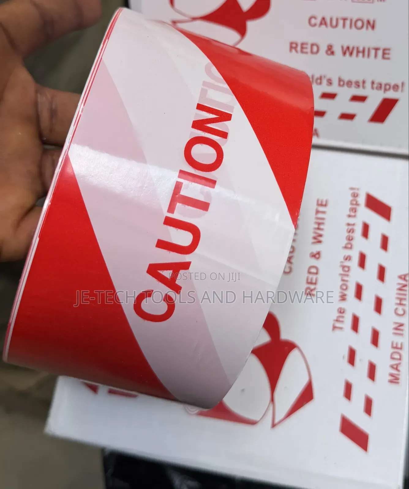 Roll of Red and White "Caution" Safety Barricade Tape