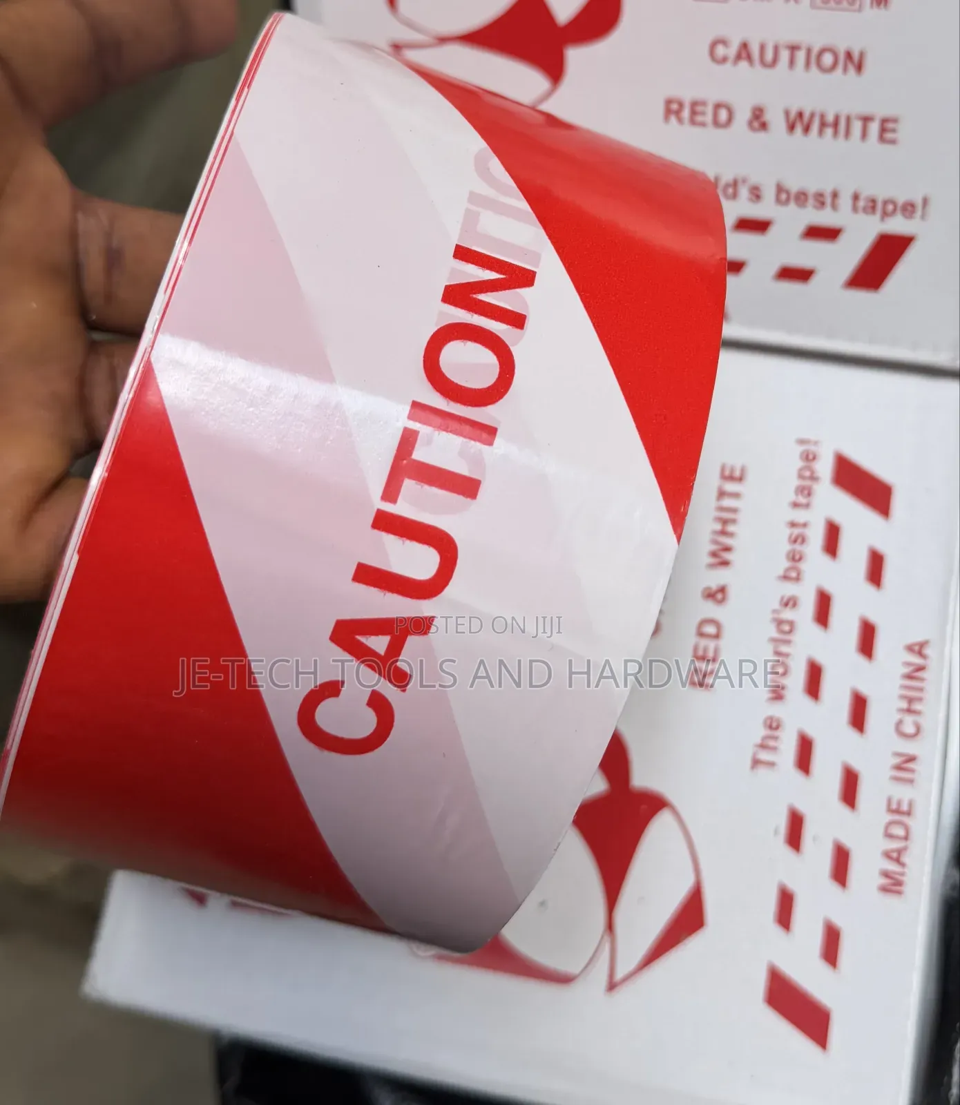 Roll of Red and White "Caution" Safety Barricade Tape