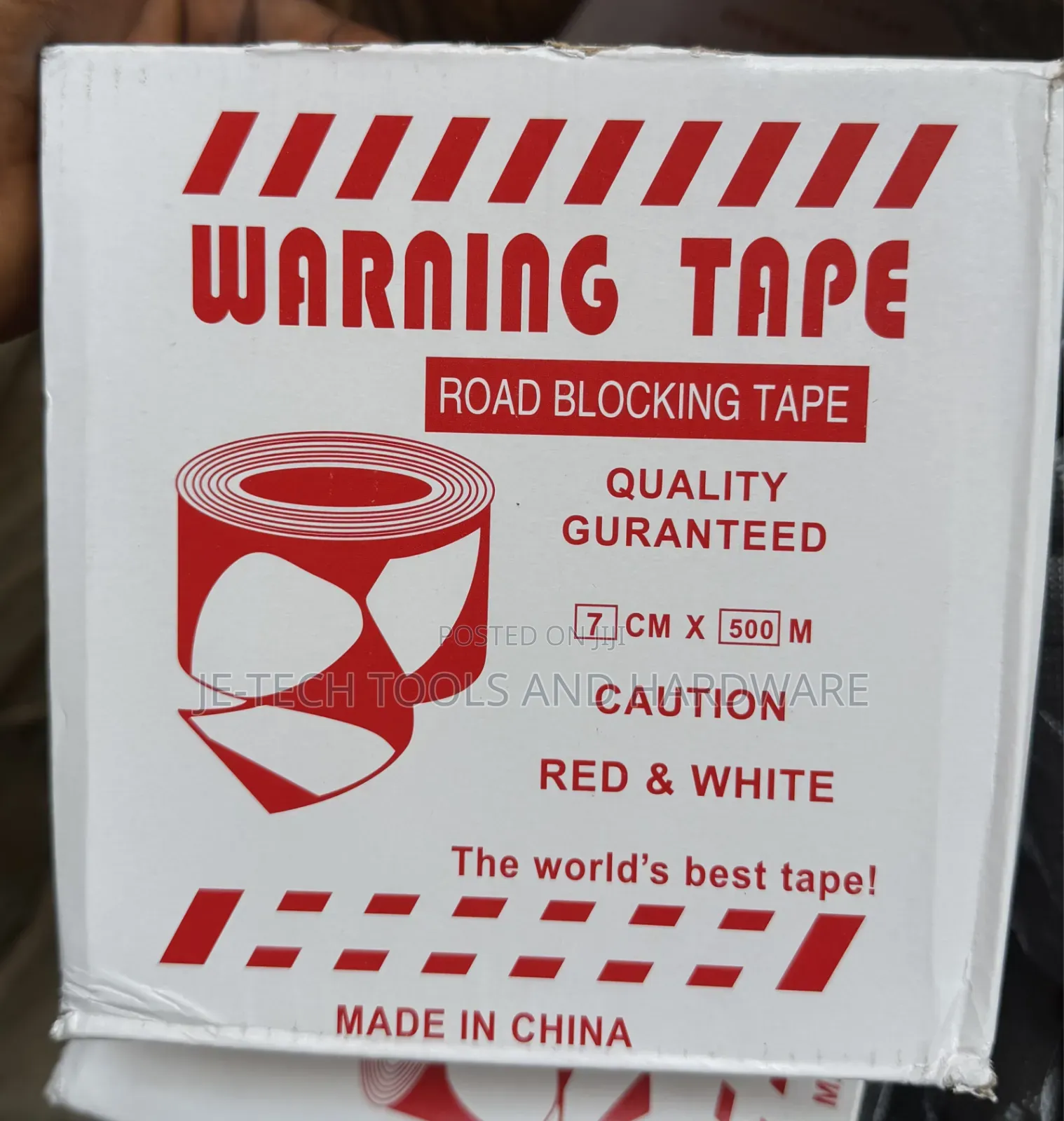 Box of Red and White Safety Caution/Road Blocking Tape