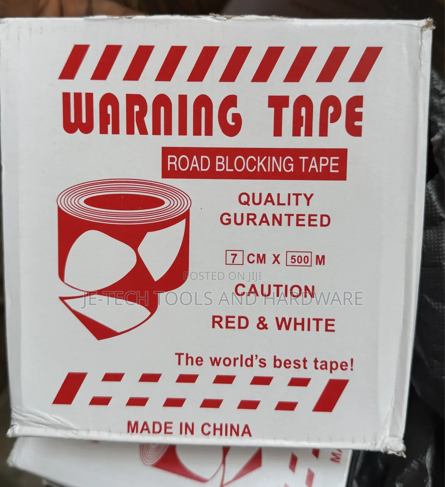 Box of Red and White Safety Caution/Road Blocking Tape