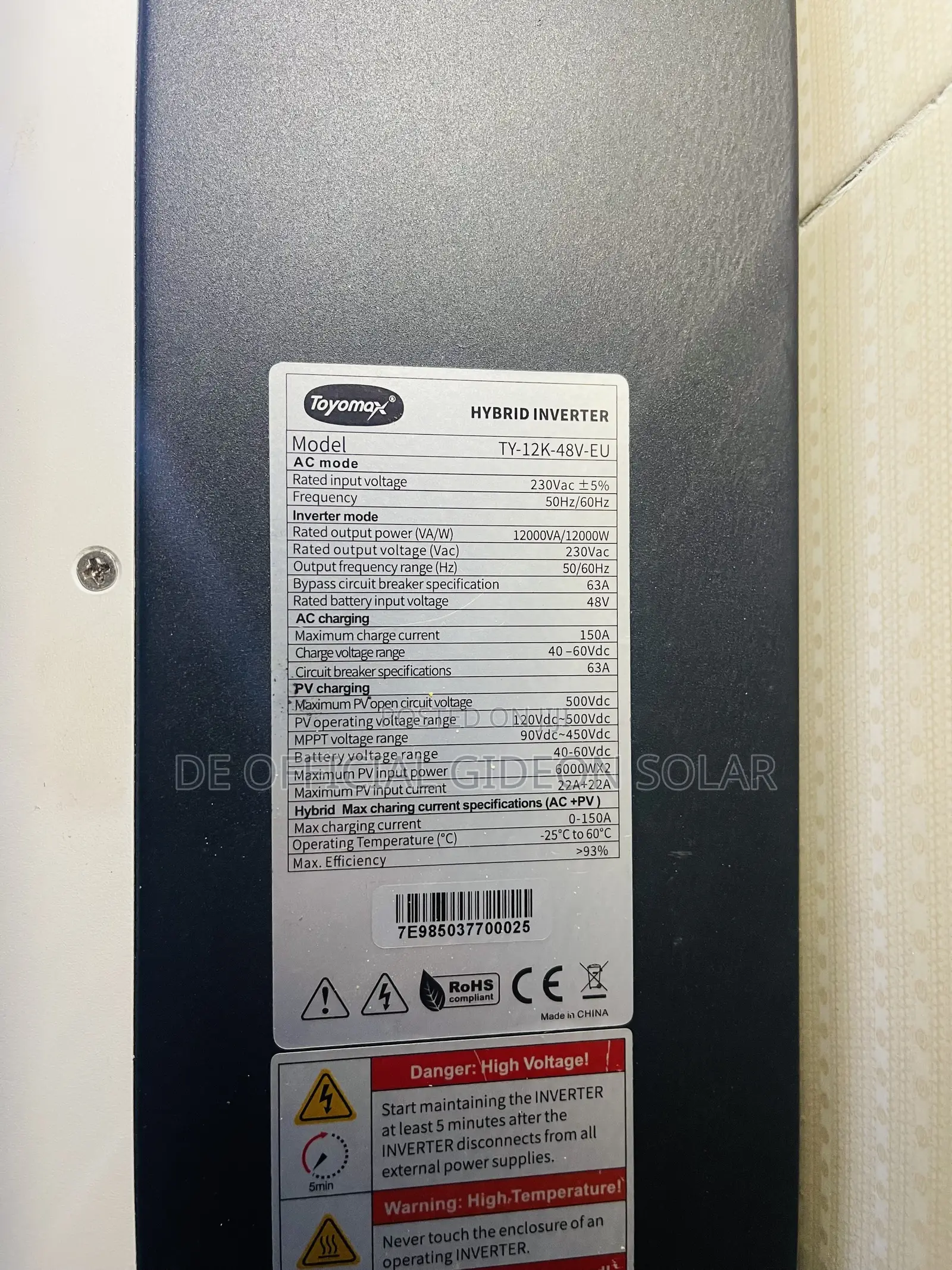 Toyomax 12kva Inverter With Wifi
