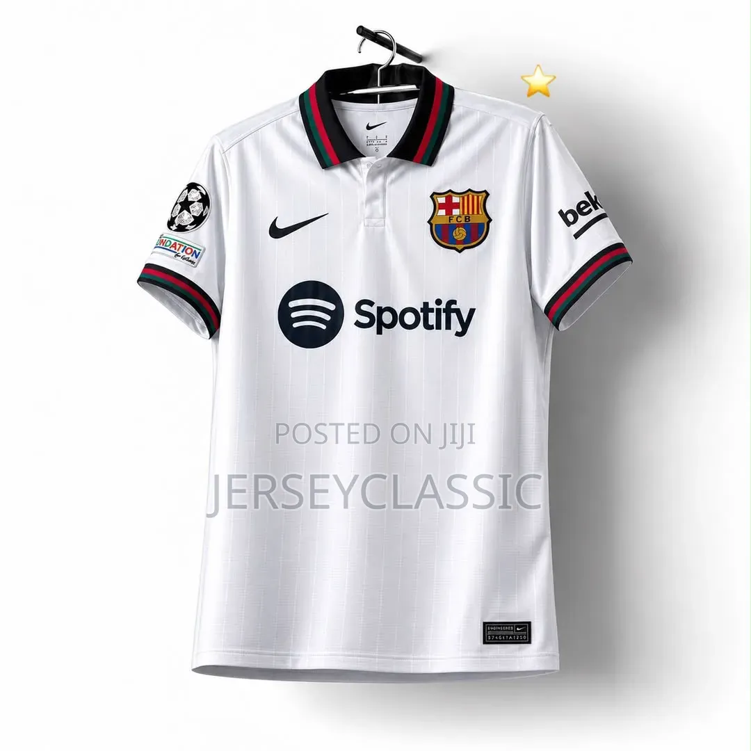 Barcelona White Away Retro Jersey – Classic Design