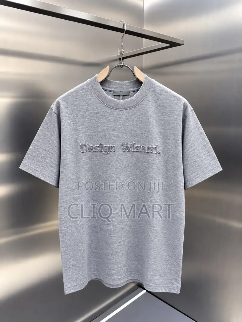 Design Wizard" Embroidered Logo T-Shirt | Grey, White & Black