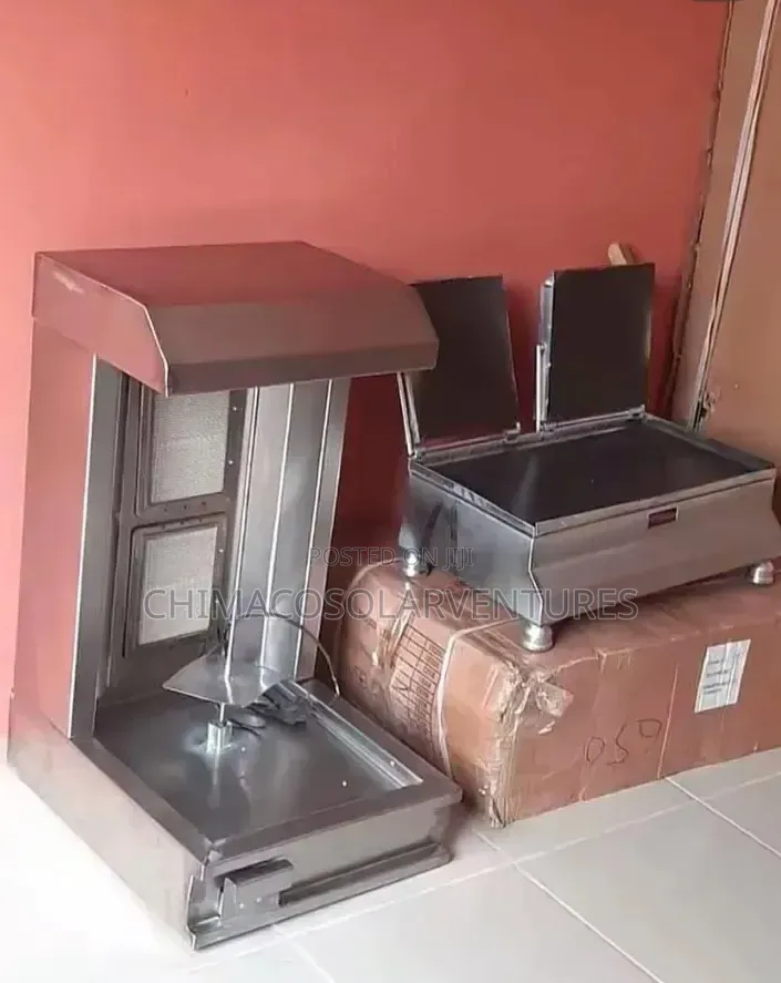 Brand New Stainless Steel 2-Burner Shawarma Machine With Toaster Set