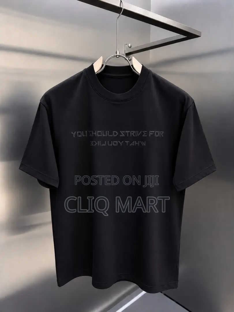You Should Strive For" Embroidered Slogan T-Shirt