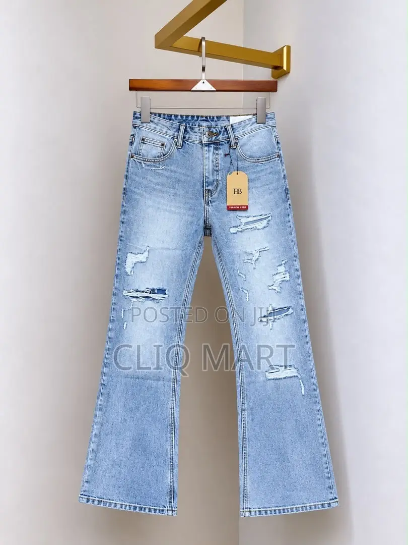 Distressed & Clean Flared Denim Jeans | Multiple Colorways