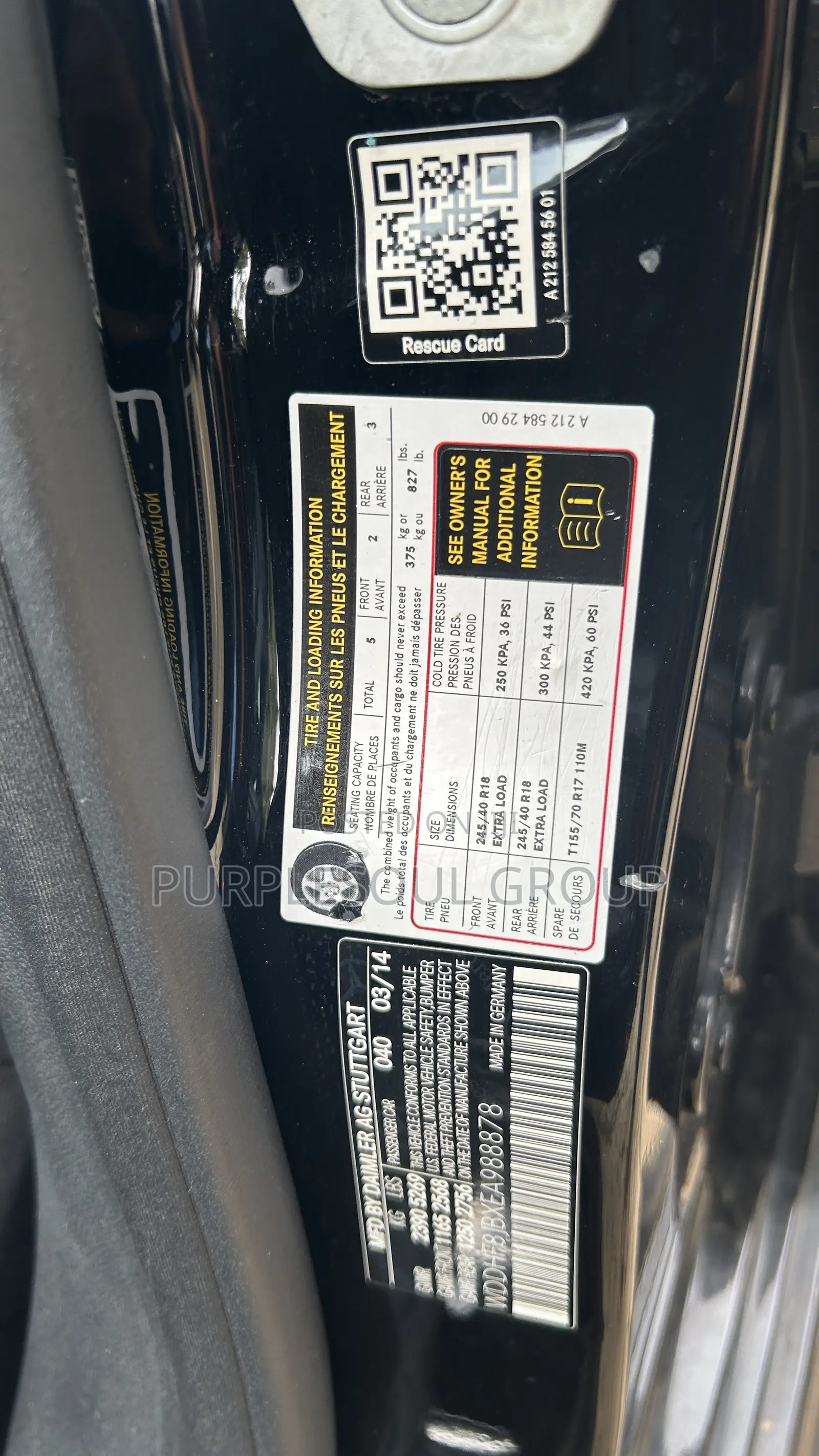 Mercedes-Benz E350 2014 Black