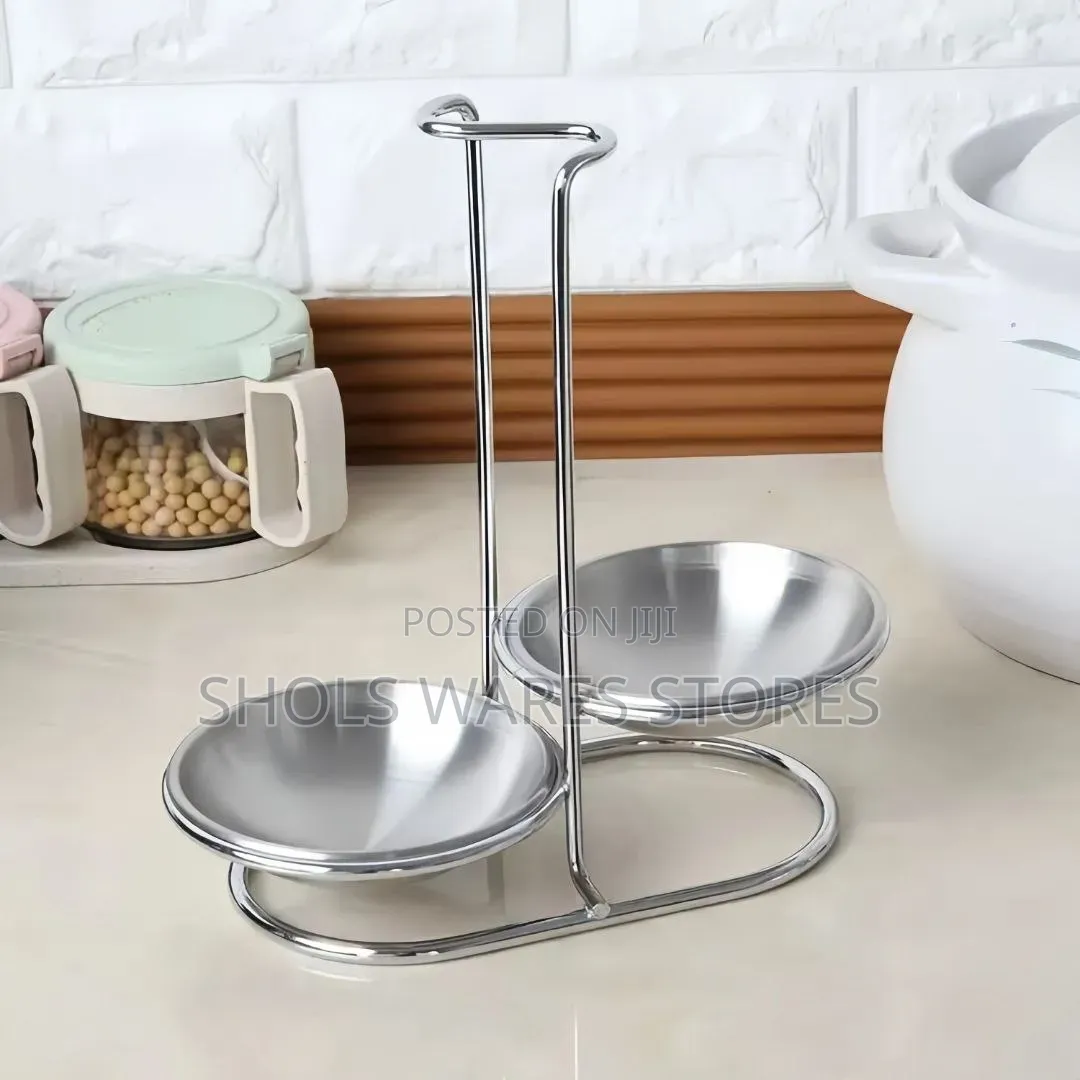 Stainless Soup Gold/Silver Ladle Stand / Spoon Rest Holder - DOUBLE