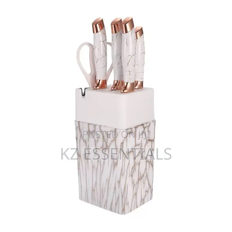 6-Piece Kitchen Knife Set With Marble Pattern