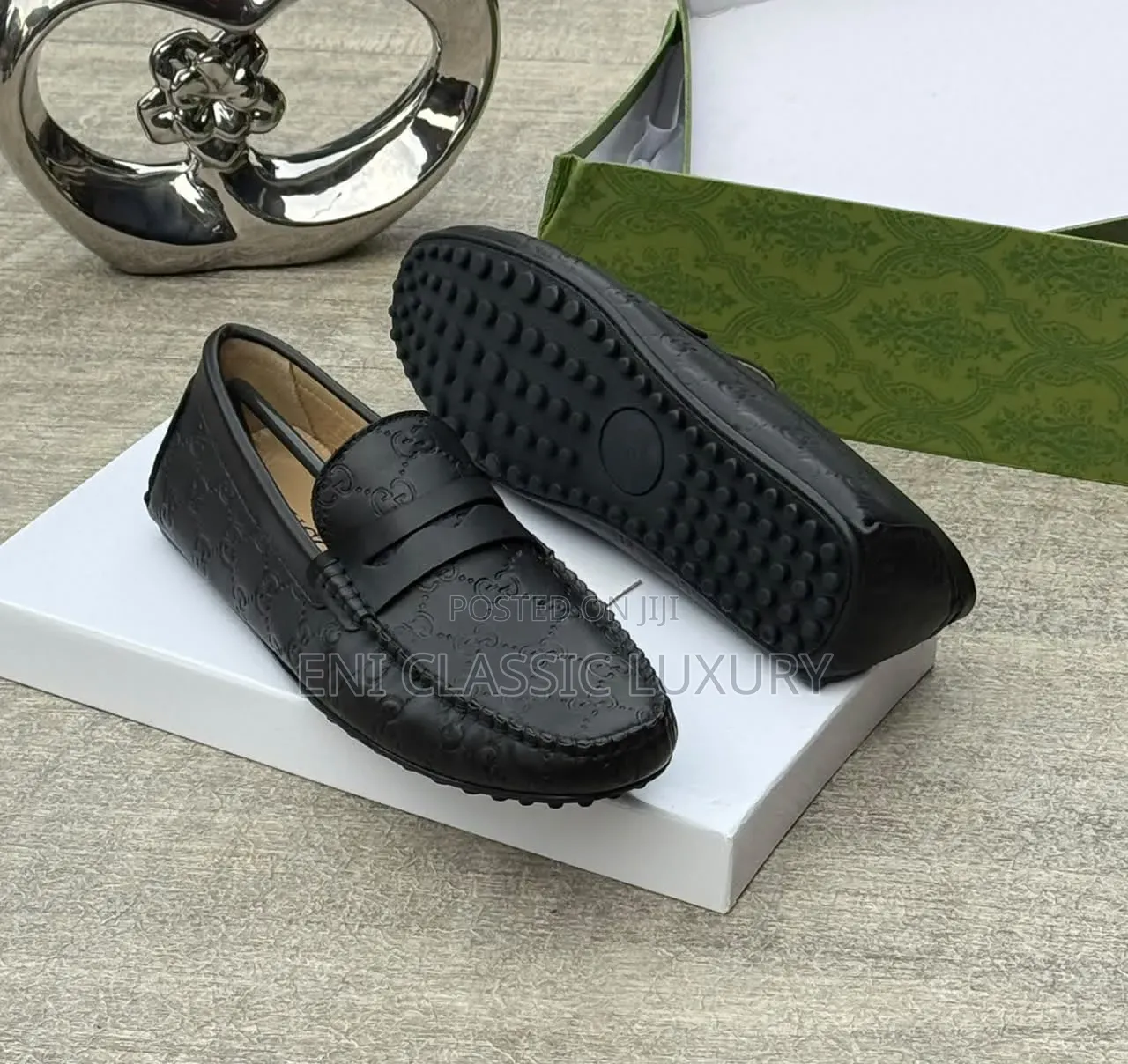 Gucci Luxury Men's Leather Loafers Flat Shoes Collection Best Quality