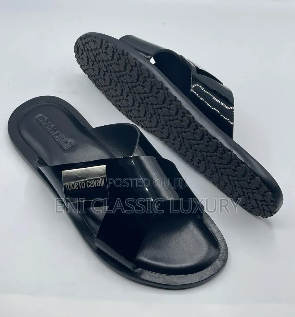 Robert Cavalli Luxury Leather Slippers Collection Best Quality Well