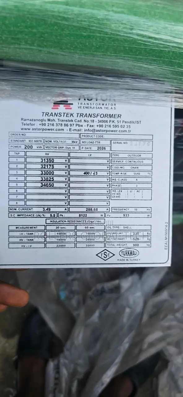 200kva 33kv Astor Premium Quality Power Transformer