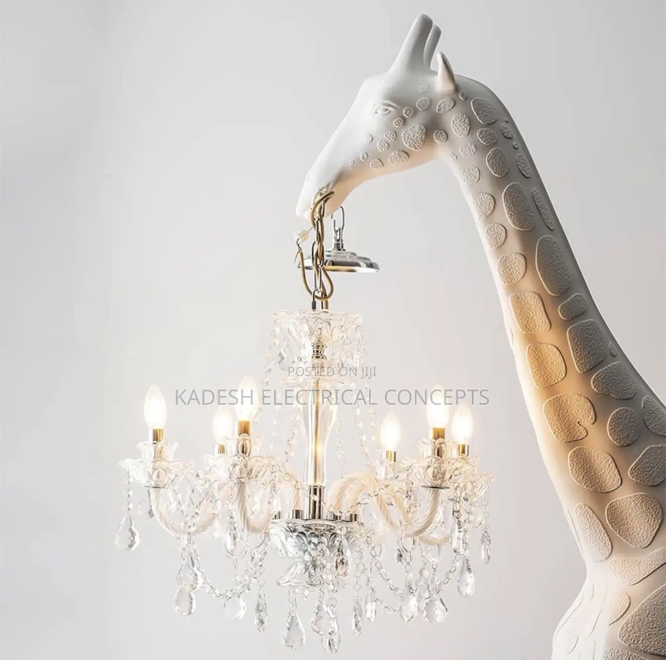 Large Art Giraffe Sculpture Animal Ornament Floor Lamp Designer