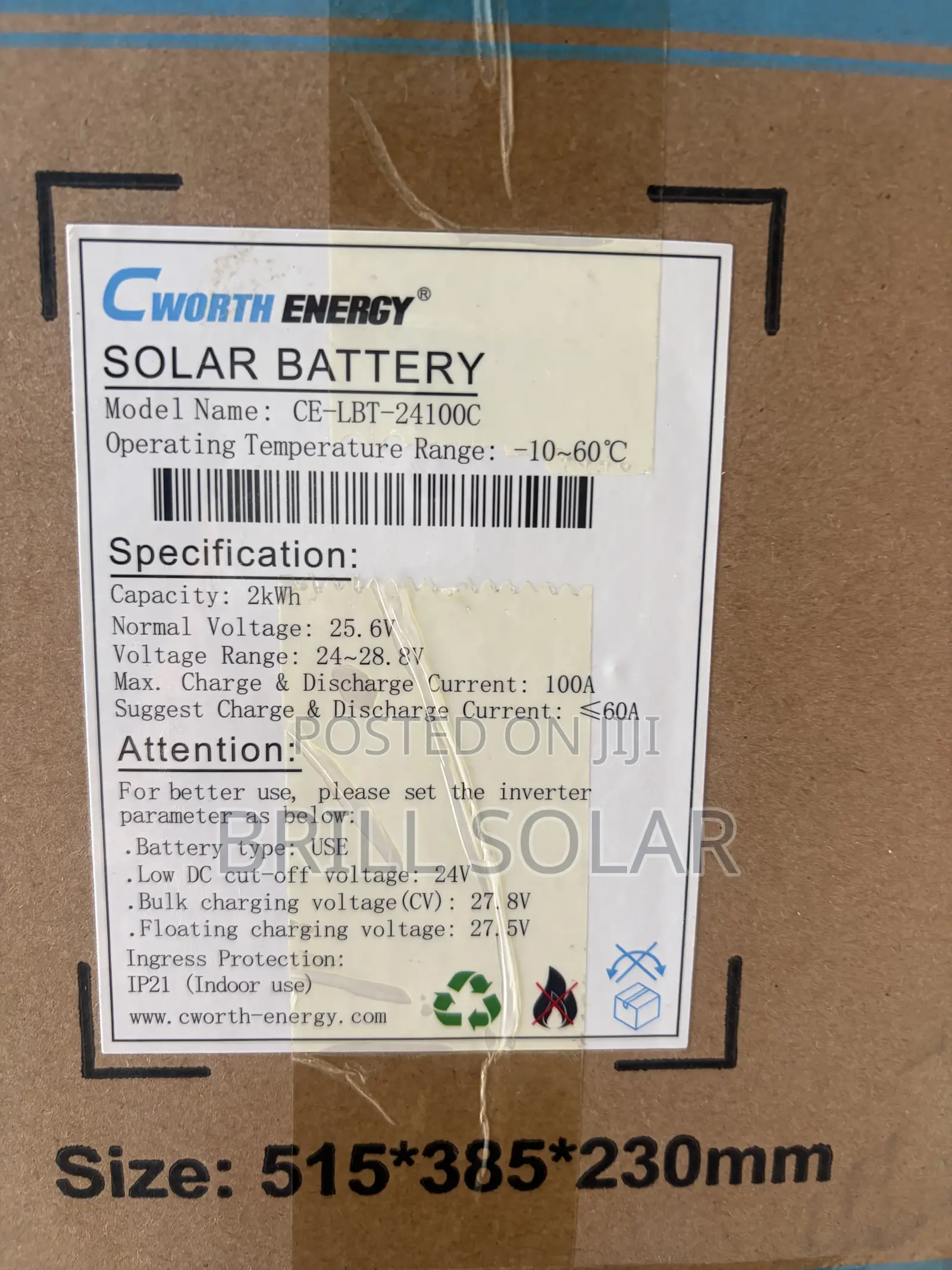 2kWh-25.6v Cworth Solar Lithium Battery