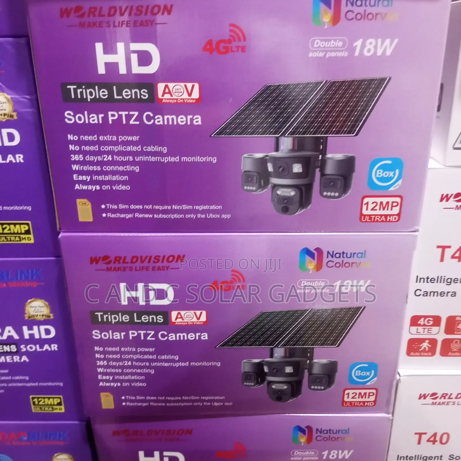 Triple Lens Ubox Double Panels CCTV Camera
