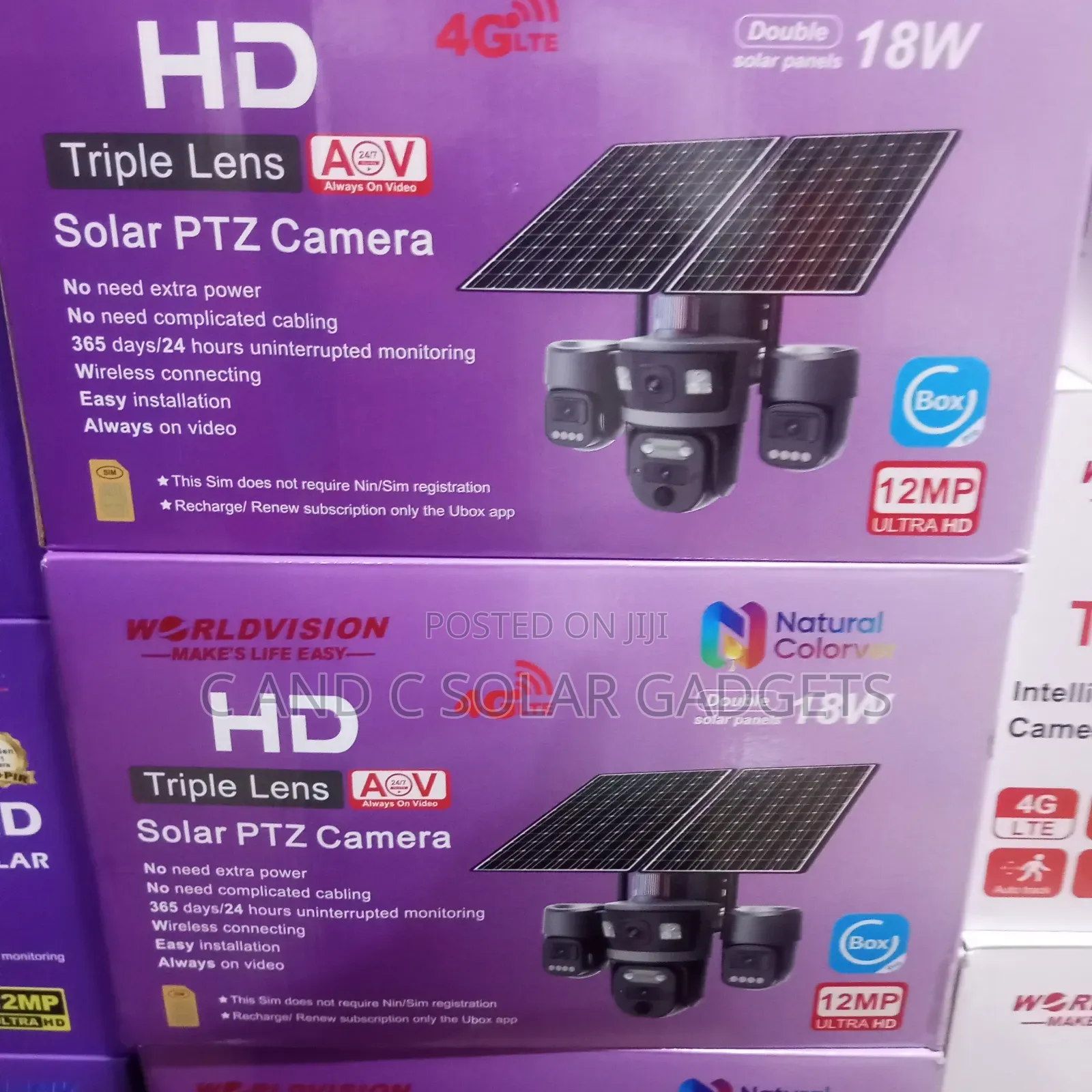 Triple Lens Ubox Double Panels CCTV Camera