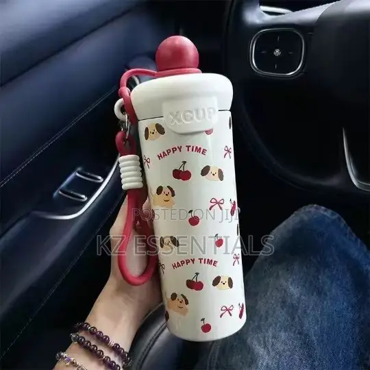 Stainless Steel Insulated Water Bottle With Straw & Strap