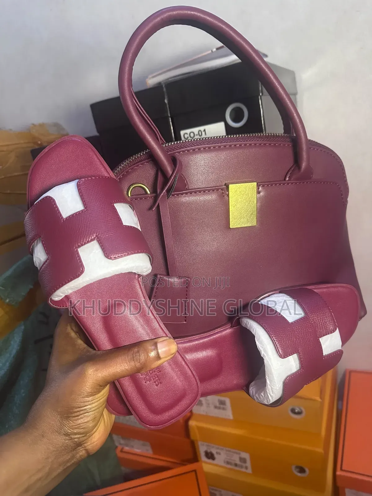 Herm S Slippers and Bag Combo