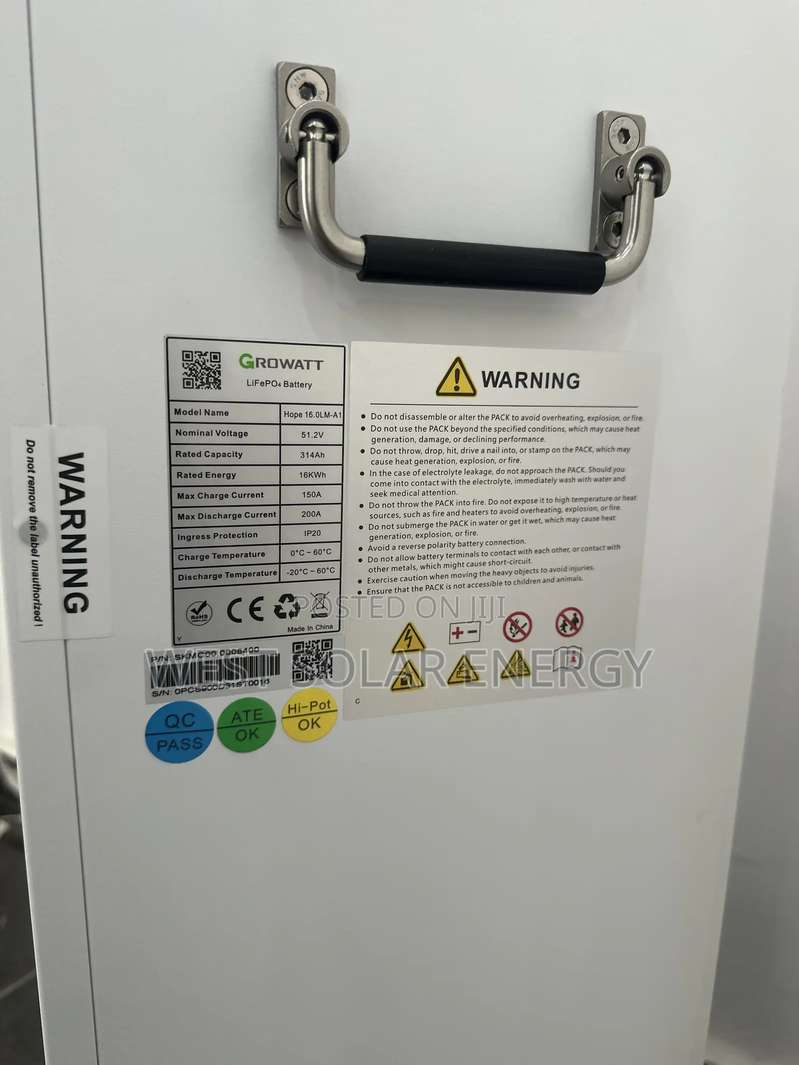 The Growatt 16kWh 51.2V Lithium Battery