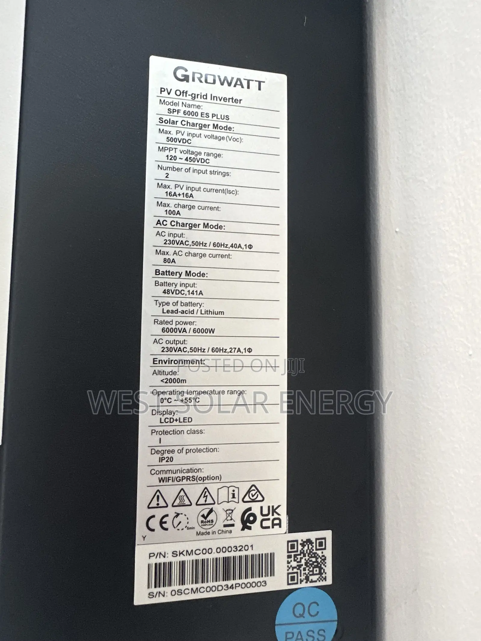 Growatt 6kVA 48V Hybrid Solar Inverter