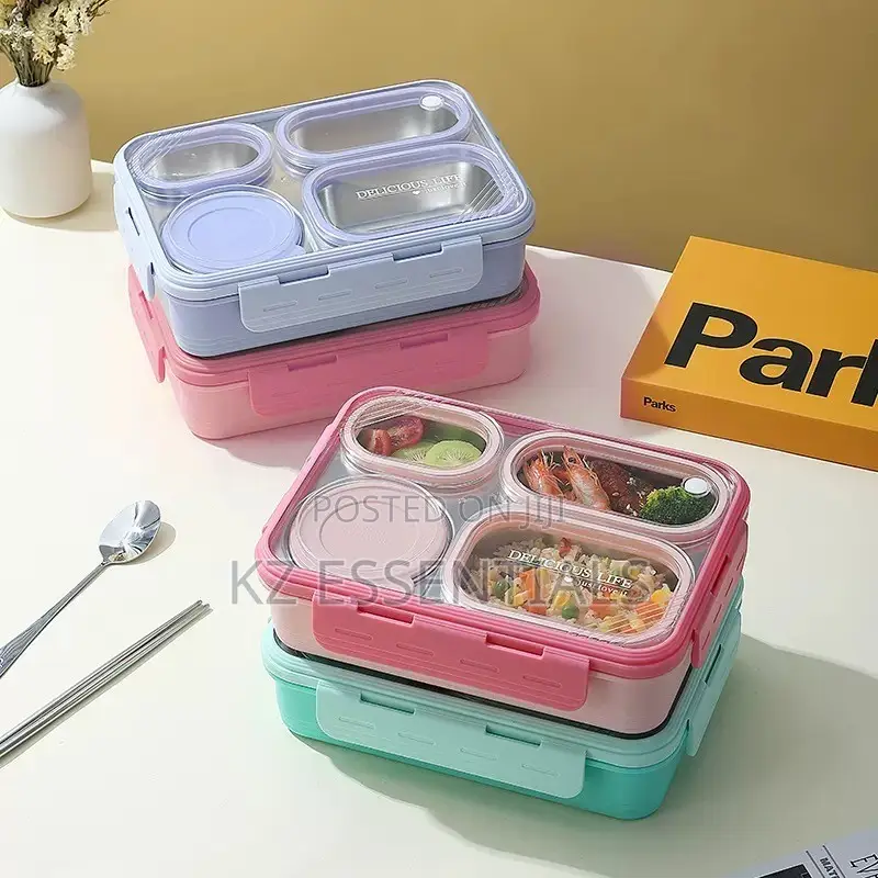 Stainless Steel 4-Compartment Lunch Box