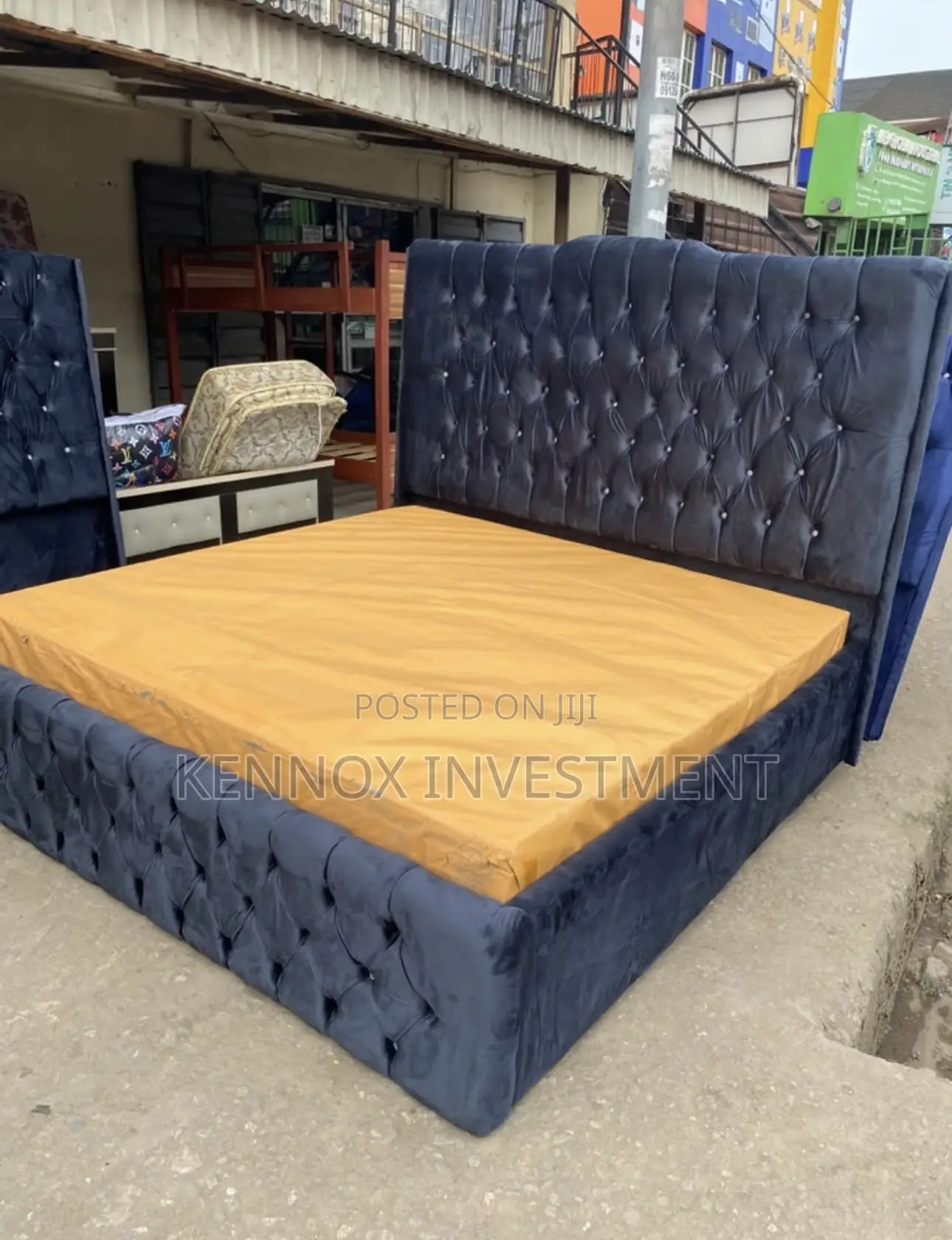 Best Quality 6 by 6 Fabric Bedframe With an Ottoman