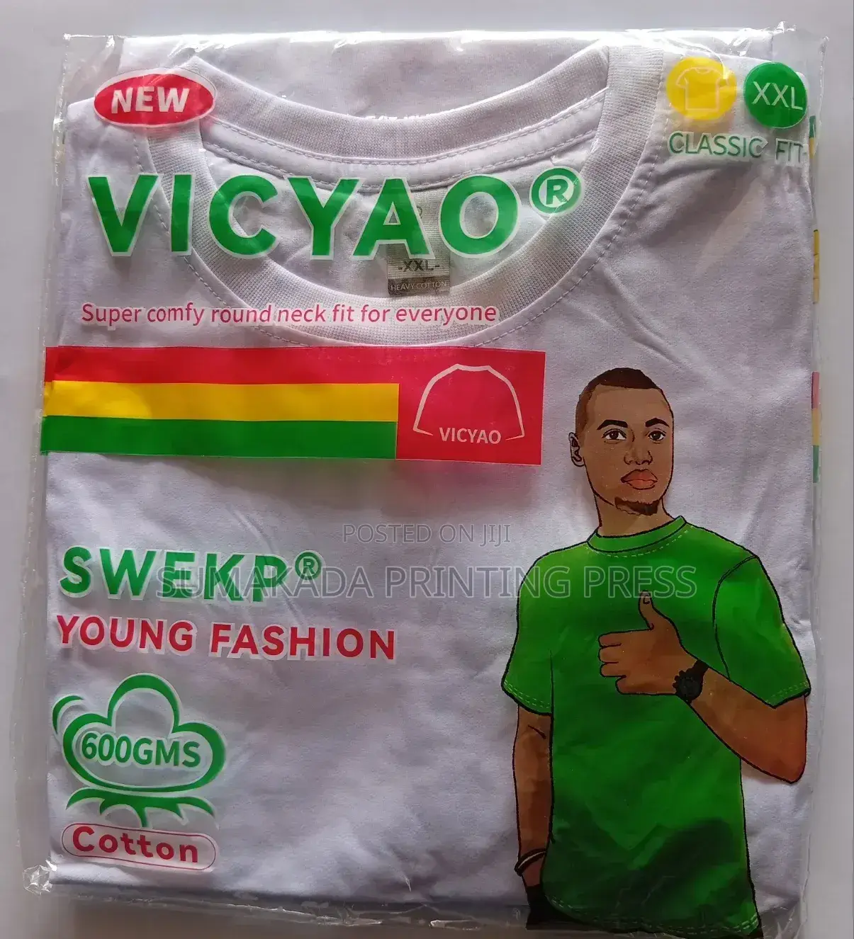 VICYAO 600 GSM Adult Round-Neck T-Shirt | Premium Plain Tee, M–3XL