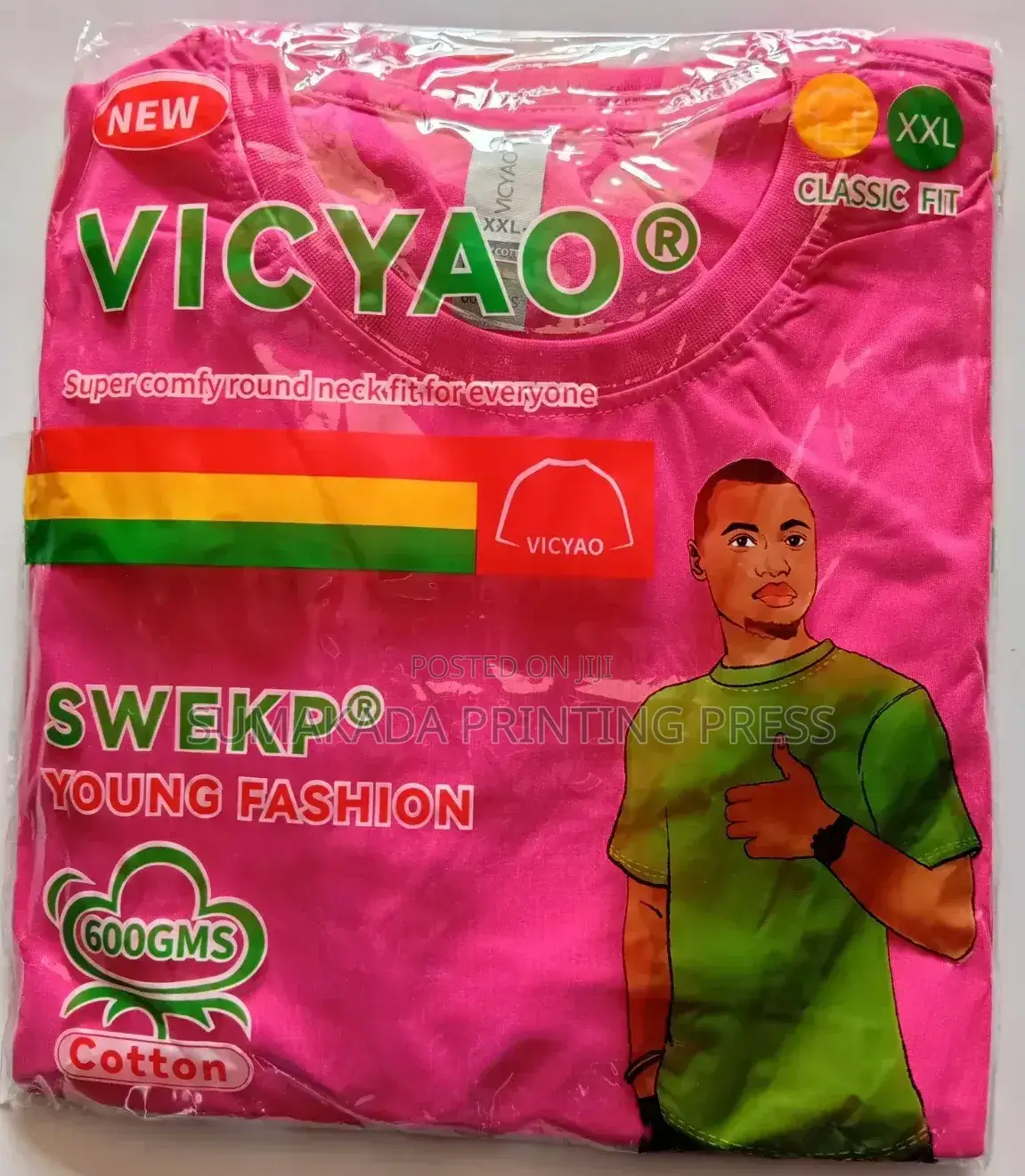 VICYAO 600 GSM Adult Round-Neck T-Shirt | Premium Plain Tee, M–3XL