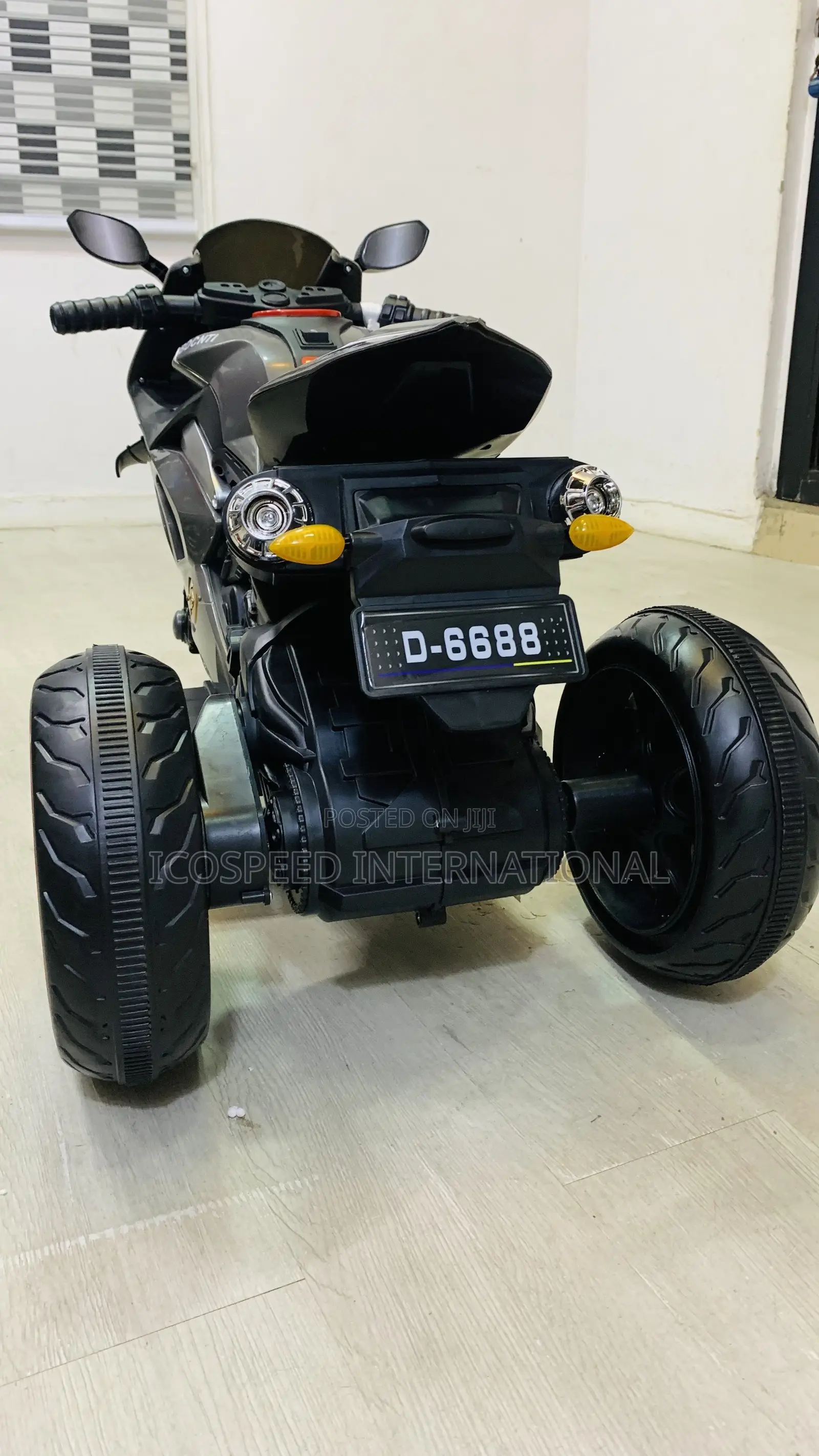 Grey Powerbike for Kids Age 2-8 With Bluetooth Speaker and Remote