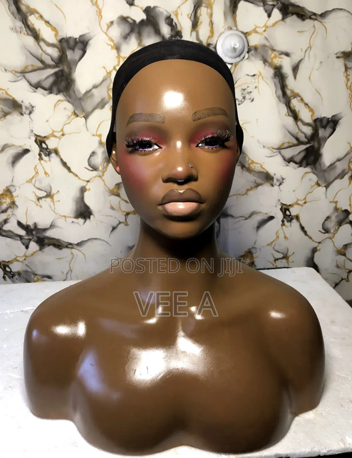 Realistic Glammed Mannequin Head With Shoulders&makeup for Wig Display