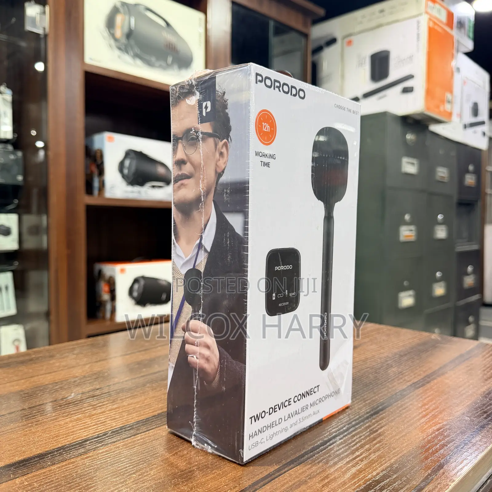 Porodo Two-Device Connect Handheld Lavalier Microphone