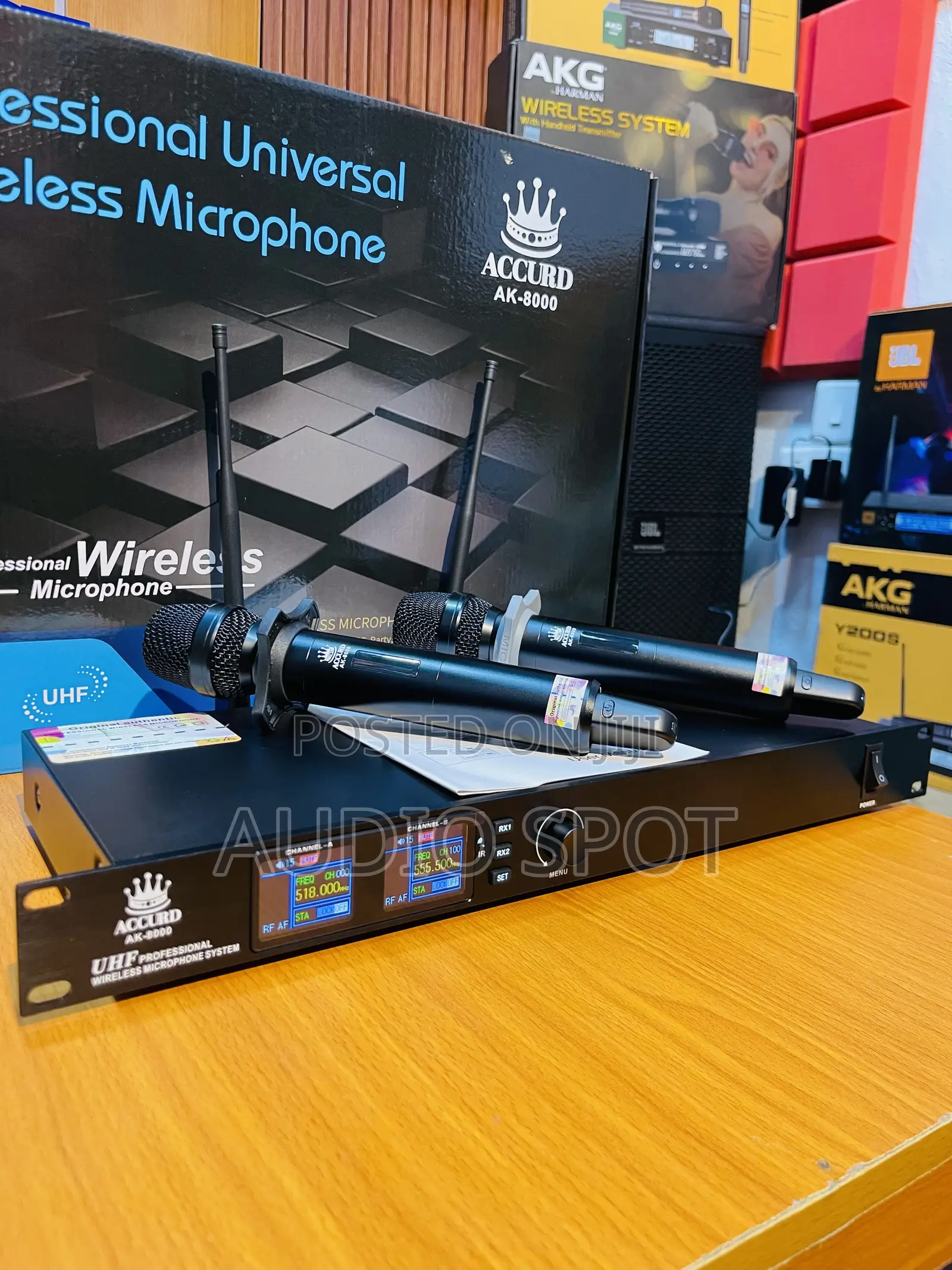 ACCURD AK-8000 Professional Dual Handheld Digital Wireless Microphone