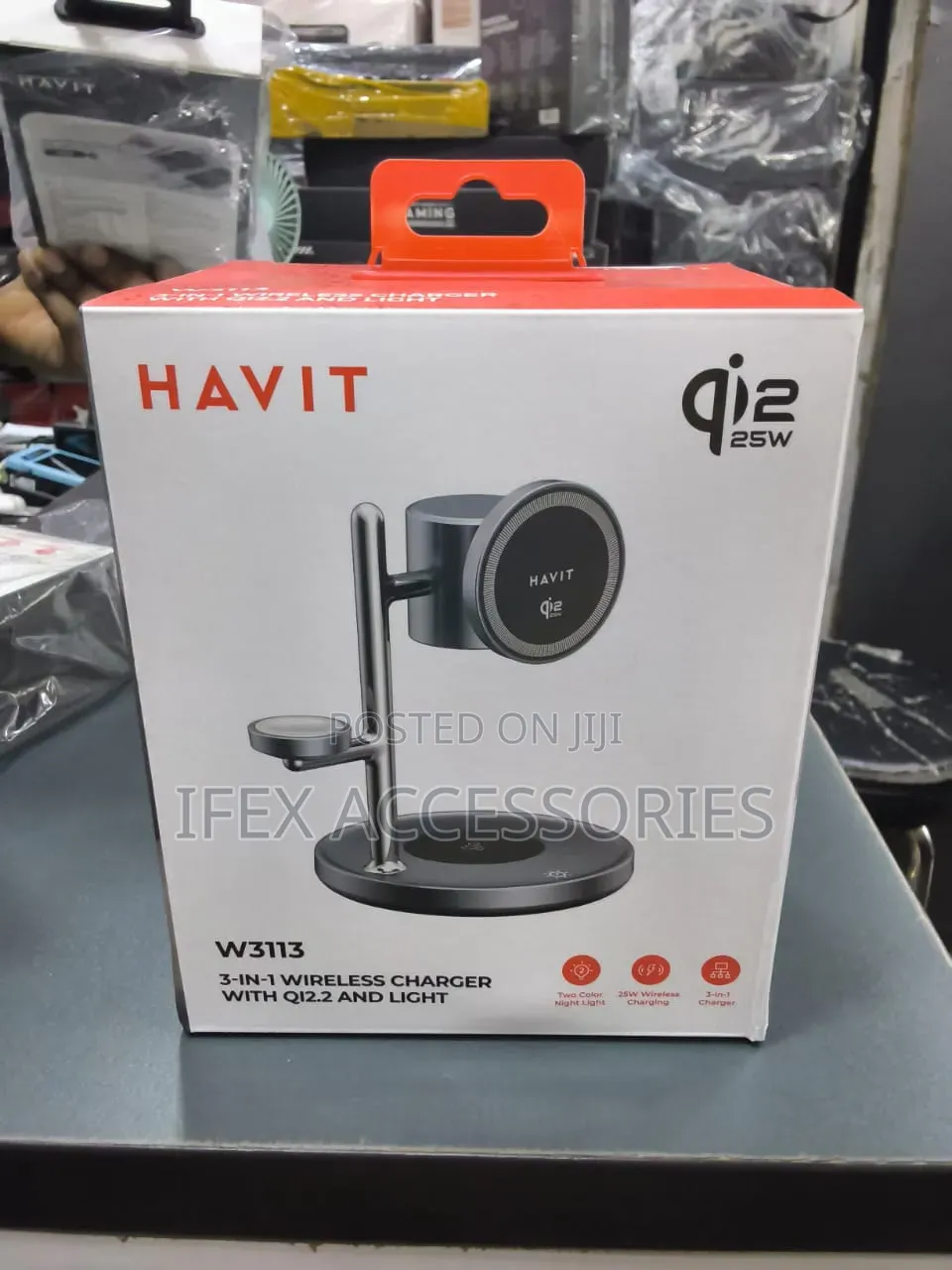 Havit W3113 3-in-1 Wireless Charger With Qi2.2 and Light