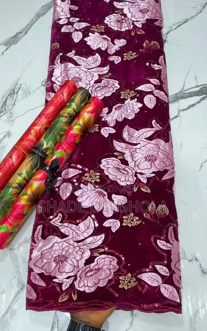 Mixed Colour Velvet Lace
